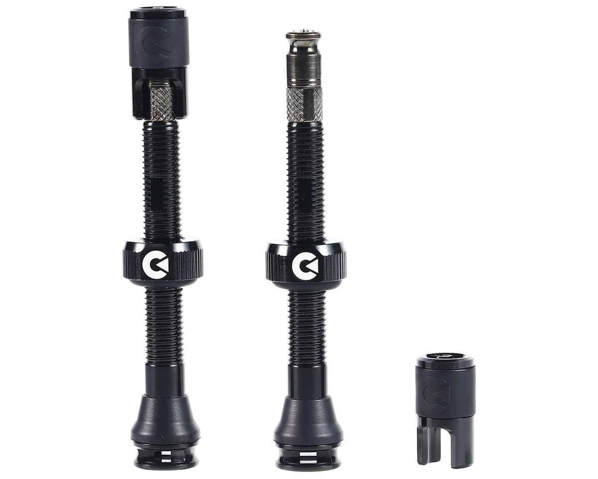 Clik Tubeless Valve Set (Black) (Pair) (50mm)